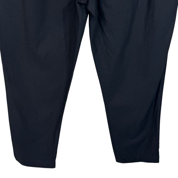 Calvin Klein Large Paperbag Waist Pants Hi-Rise Pockets Zip-Fly Tapered Black - Picture 6 of 9